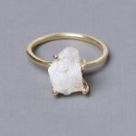 Rainbow Moonstone Raw Freeform Gold or Silver Ring - Image 7