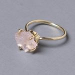 Rose Quartz Raw Freeform Gold or Silver Ring - Image 5