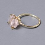 Rose Quartz Raw Freeform Gold or Silver Ring - Image 6