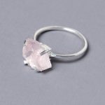 Rose Quartz Raw Freeform Gold or Silver Ring - Image 12