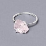 Rose Quartz Raw Freeform Gold or Silver Ring - Image 11