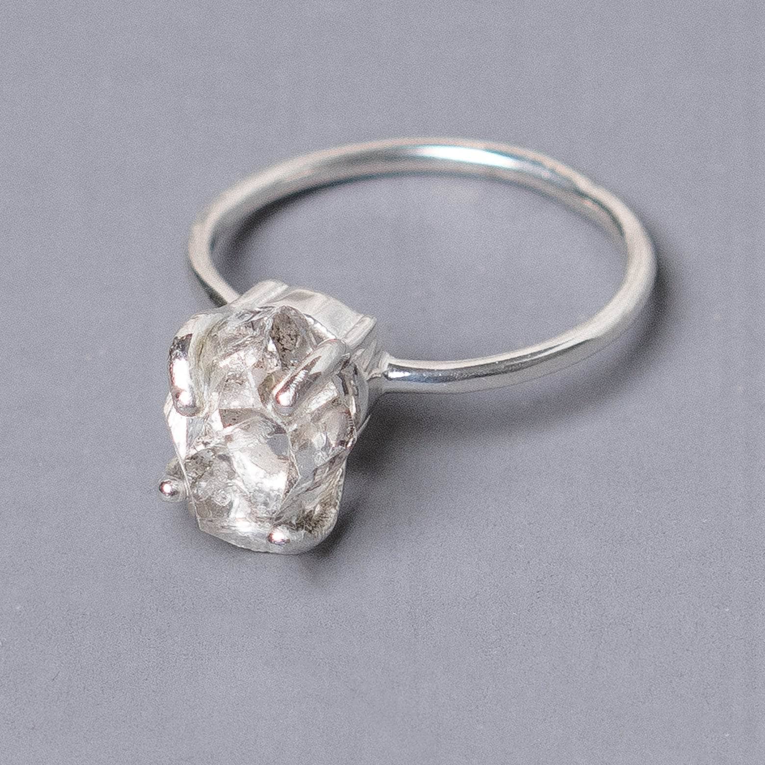 Studio-Session-6668 Clear Quartz Raw Freeform Gold or Silver Ring - Image 9