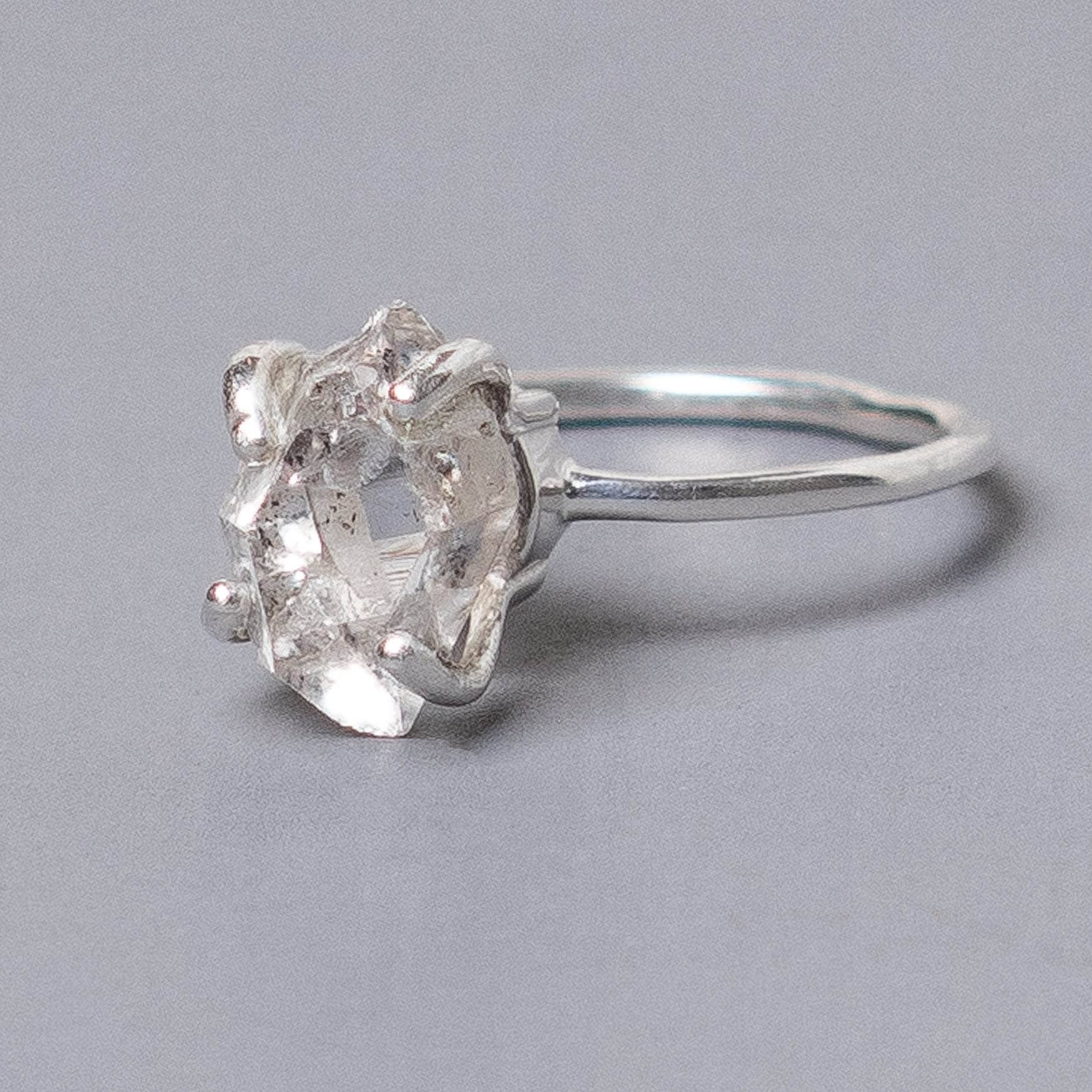 Studio-Session-6669 Clear Quartz Raw Freeform Gold or Silver Ring - Image 10