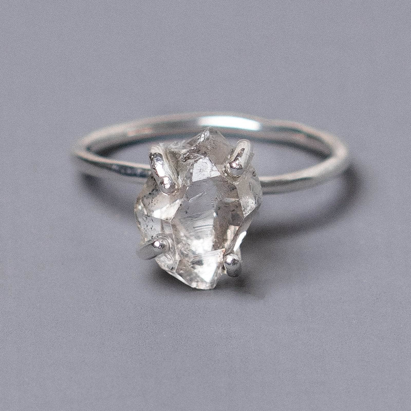 Studio-Session-6672 Clear Quartz Raw Freeform Gold or Silver Ring - Image 5