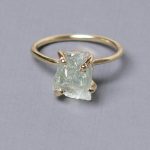 Green Amethyst Raw Freeform Gold or Silver Ring