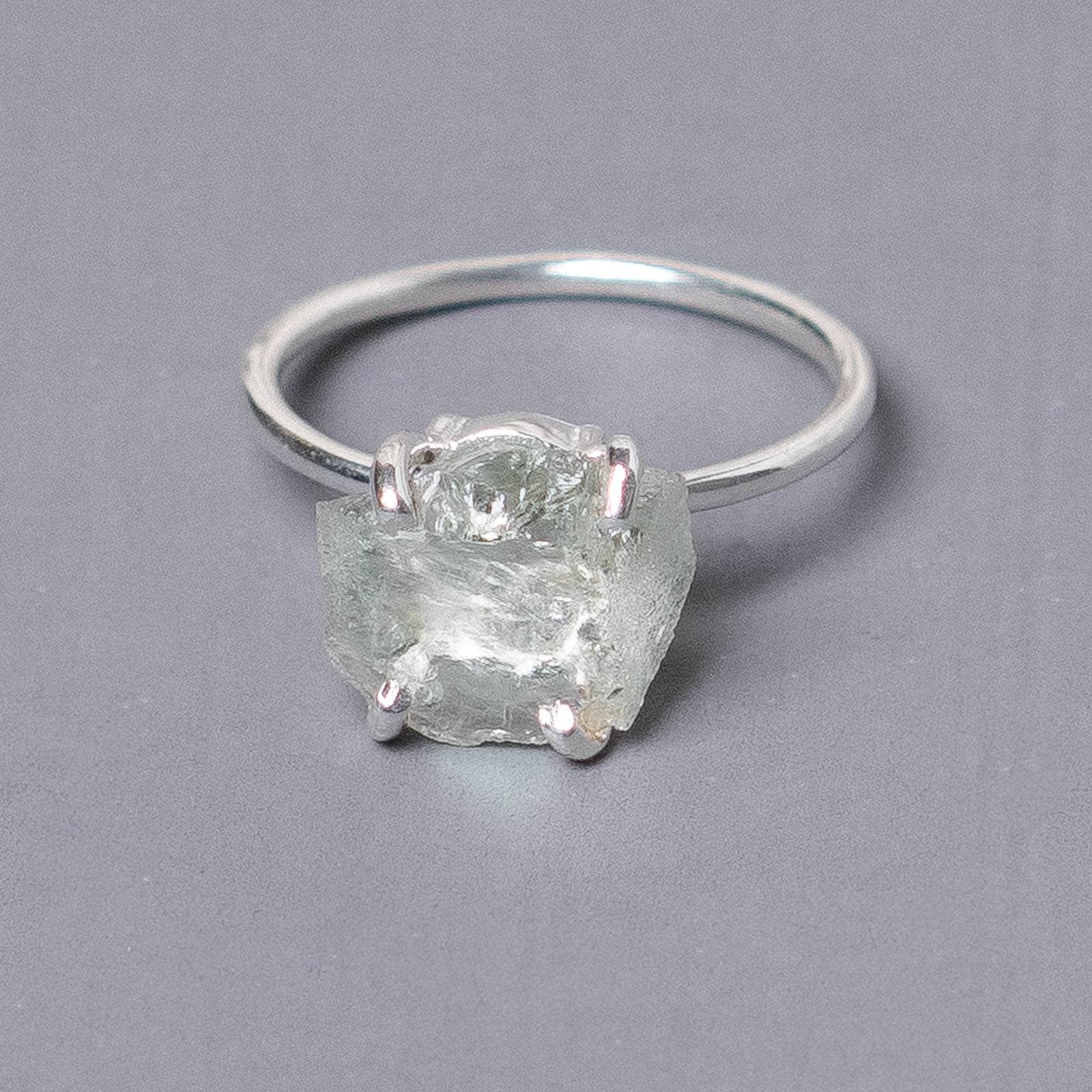 Studio-Session-6707 Green Amethyst Raw Freeform Gold or Silver Ring - Image 5