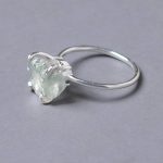 Green Amethyst Raw Freeform Gold or Silver Ring - Image 8