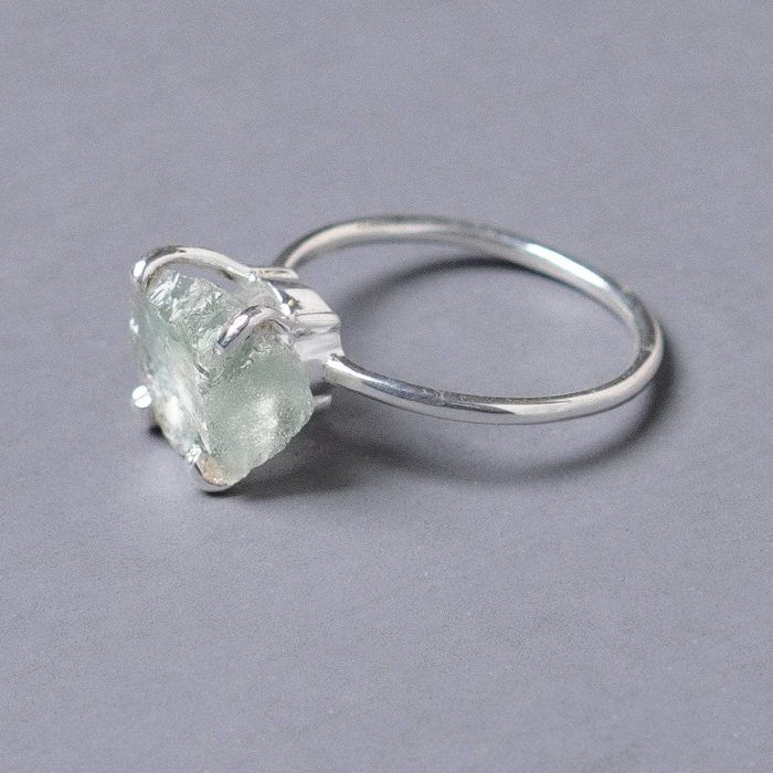 Green Amethyst Raw Freeform Gold or Silver Ring - Image 8