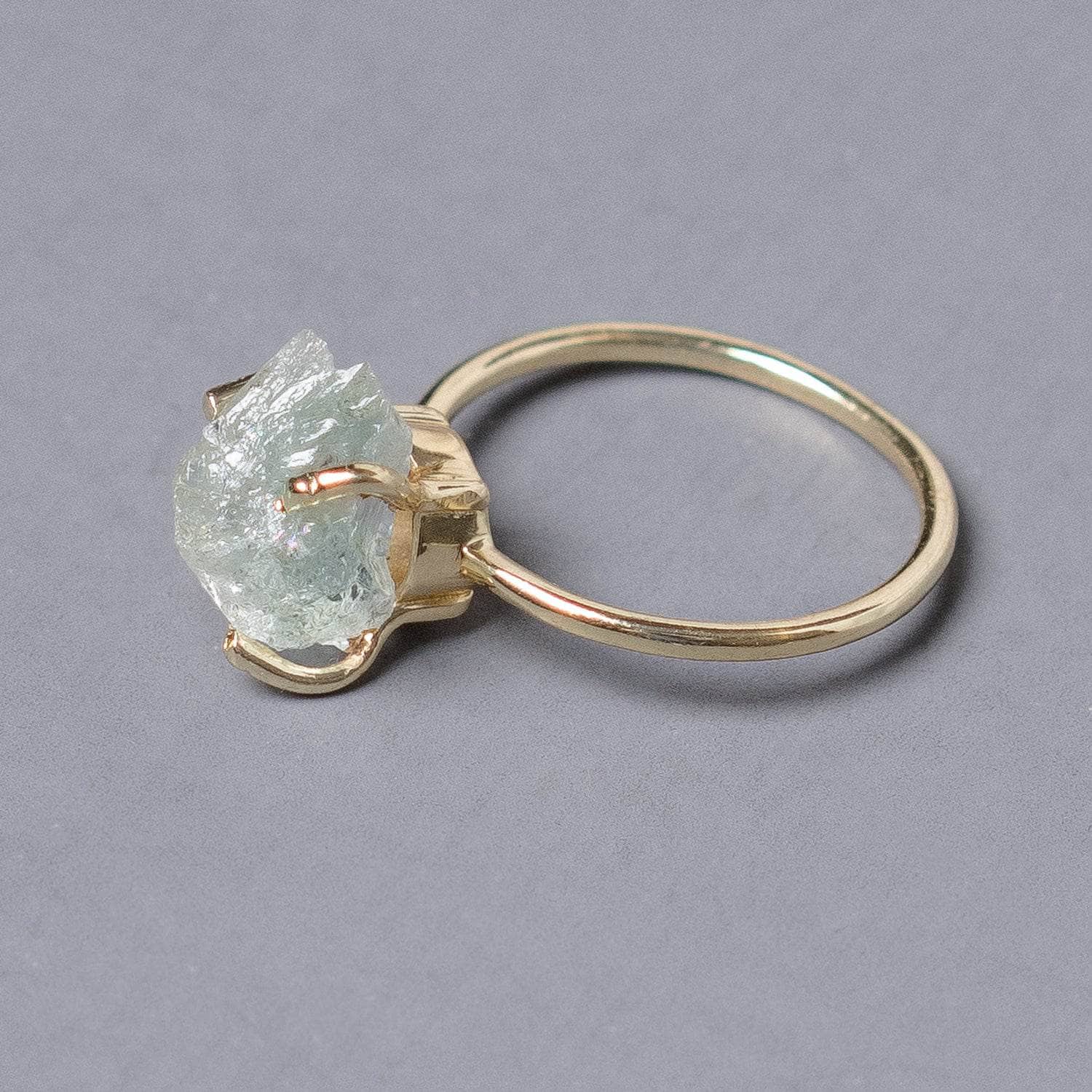Studio-Session-6711 Green Amethyst Raw Freeform Gold or Silver Ring - Image 4