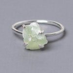 Prehnite Raw Freeform Gold or Silver Ring - Image 5