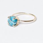 Natural Turquoise Raw Freeform Gold or Silver Ring - Image 5