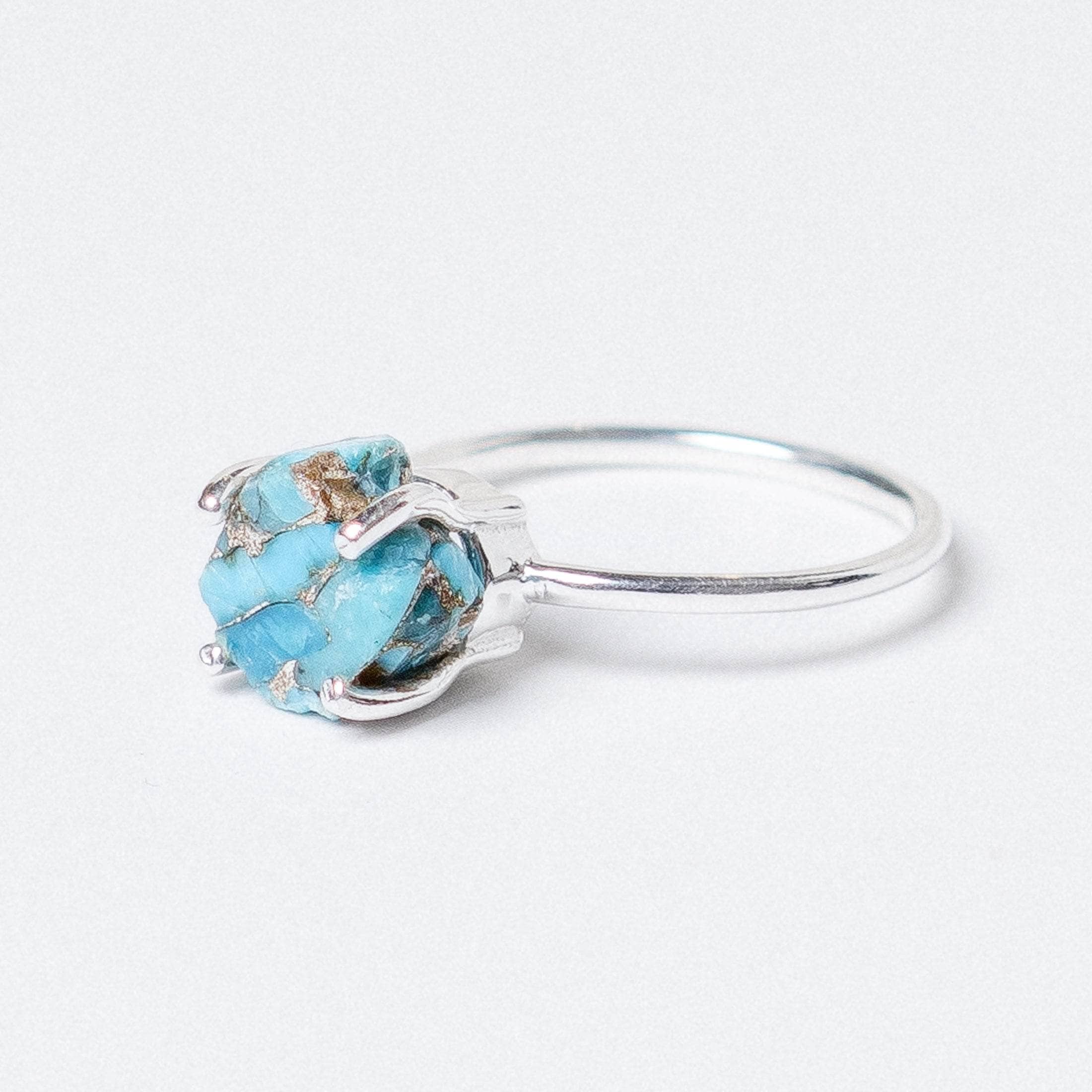Studio-Session-6784 Natural Turquoise Raw Freeform Gold or Silver Ring - Image 11