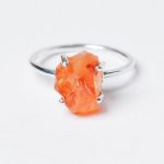 Carnelian Raw Freeform Gold or Silver Ring - Image 5