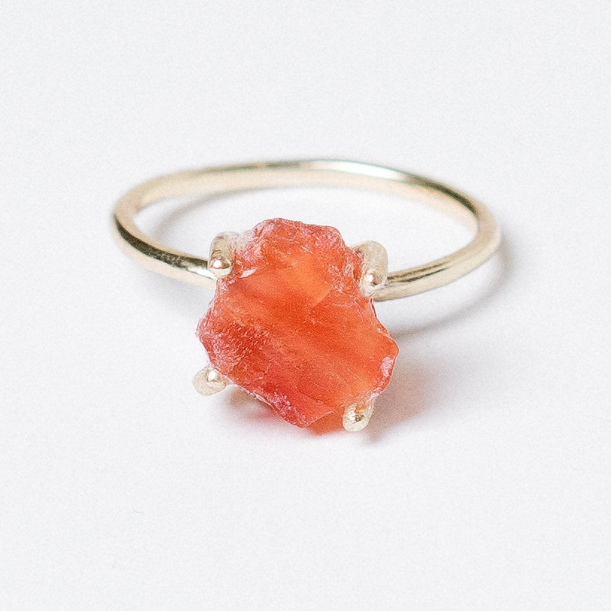 Studio-Session-6806 Carnelian Raw Freeform Gold or Silver Ring - Image 1