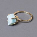 Rare Genuine Larimar Raw Freeform Gold or Silver Ring - Image 9