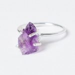 Amethyst Raw Freeform Gold or Silver Ring - Image 10