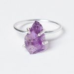 Amethyst Raw Freeform Gold or Silver Ring - Image 6