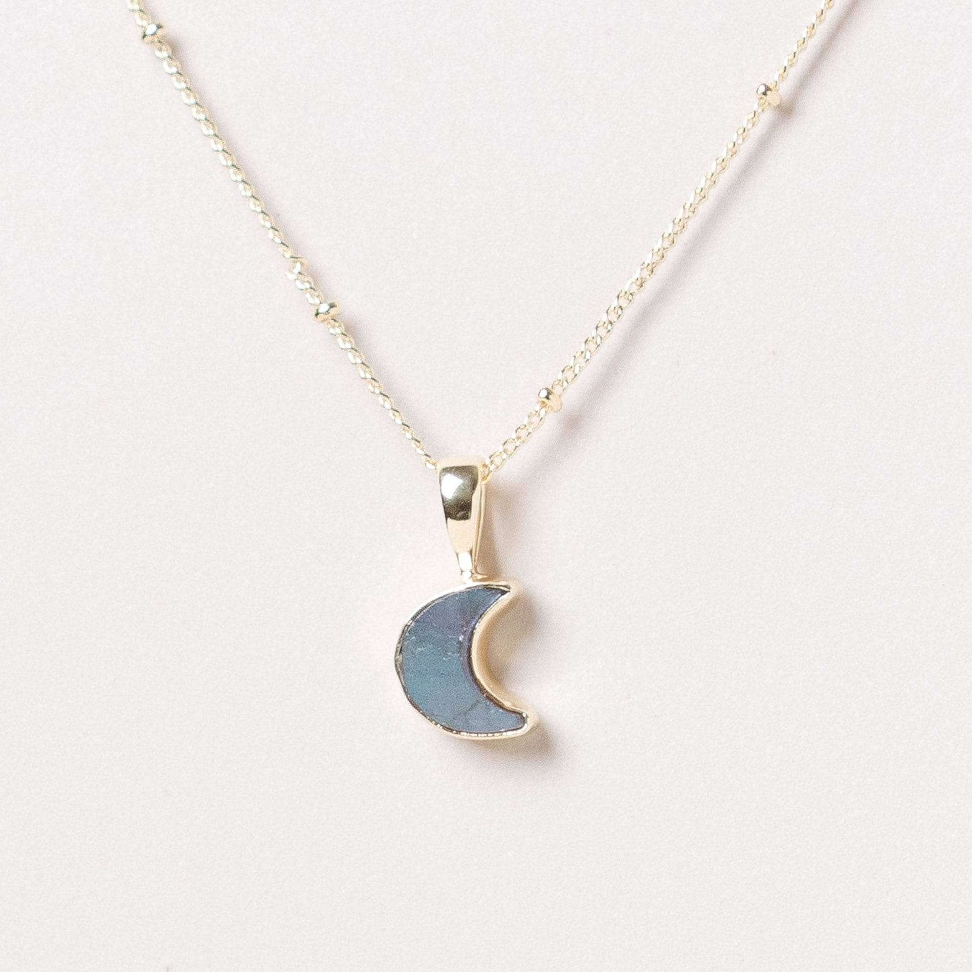 Studio-Session-7091 Crescent Moon Raw Gemstone Necklace - Image 8