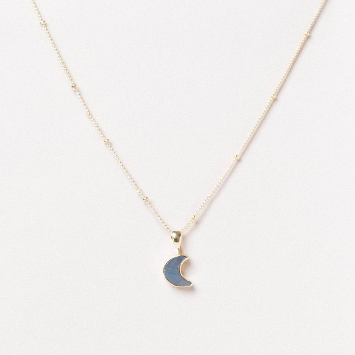 Crescent Moon Raw Gemstone Necklace - Image 7