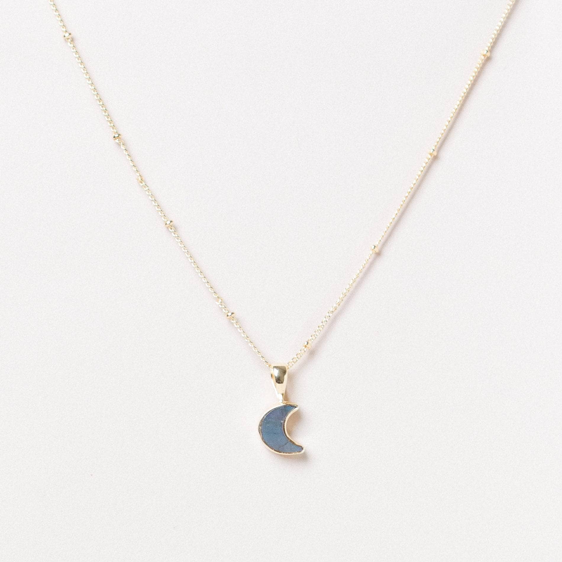 Studio-Session-7092 Crescent Moon Raw Gemstone Necklace - Image 7