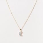 Crescent Moon Raw Gemstone Necklace - Image 3