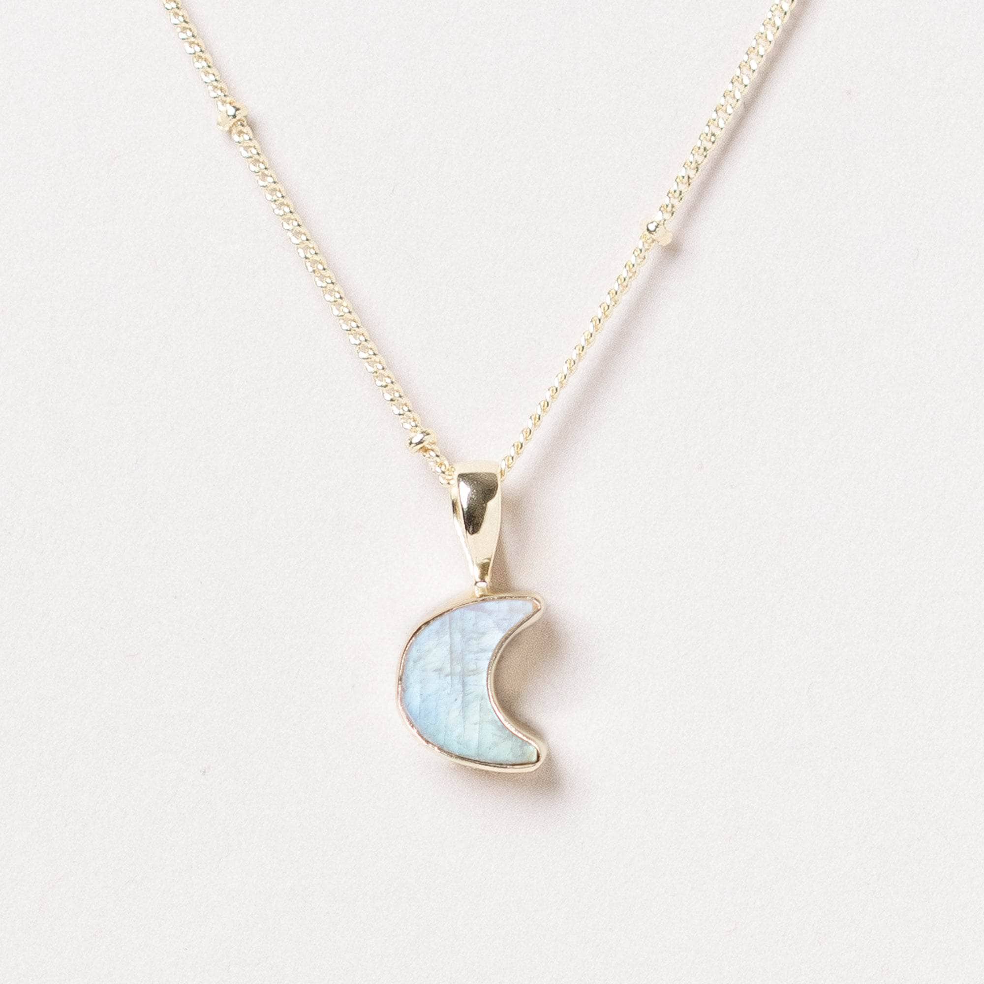 Studio-Session-7094 Crescent Moon Raw Gemstone Necklace - Image 1