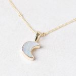 Crescent Moon Raw Gemstone Necklace - Image 4