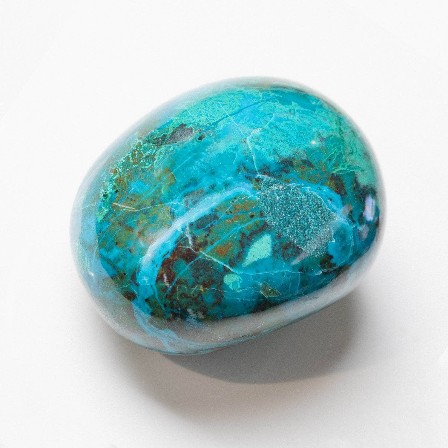 Studio-Session-7461 Rare Peruvian Chrysocolla Palm Stone - Image 16