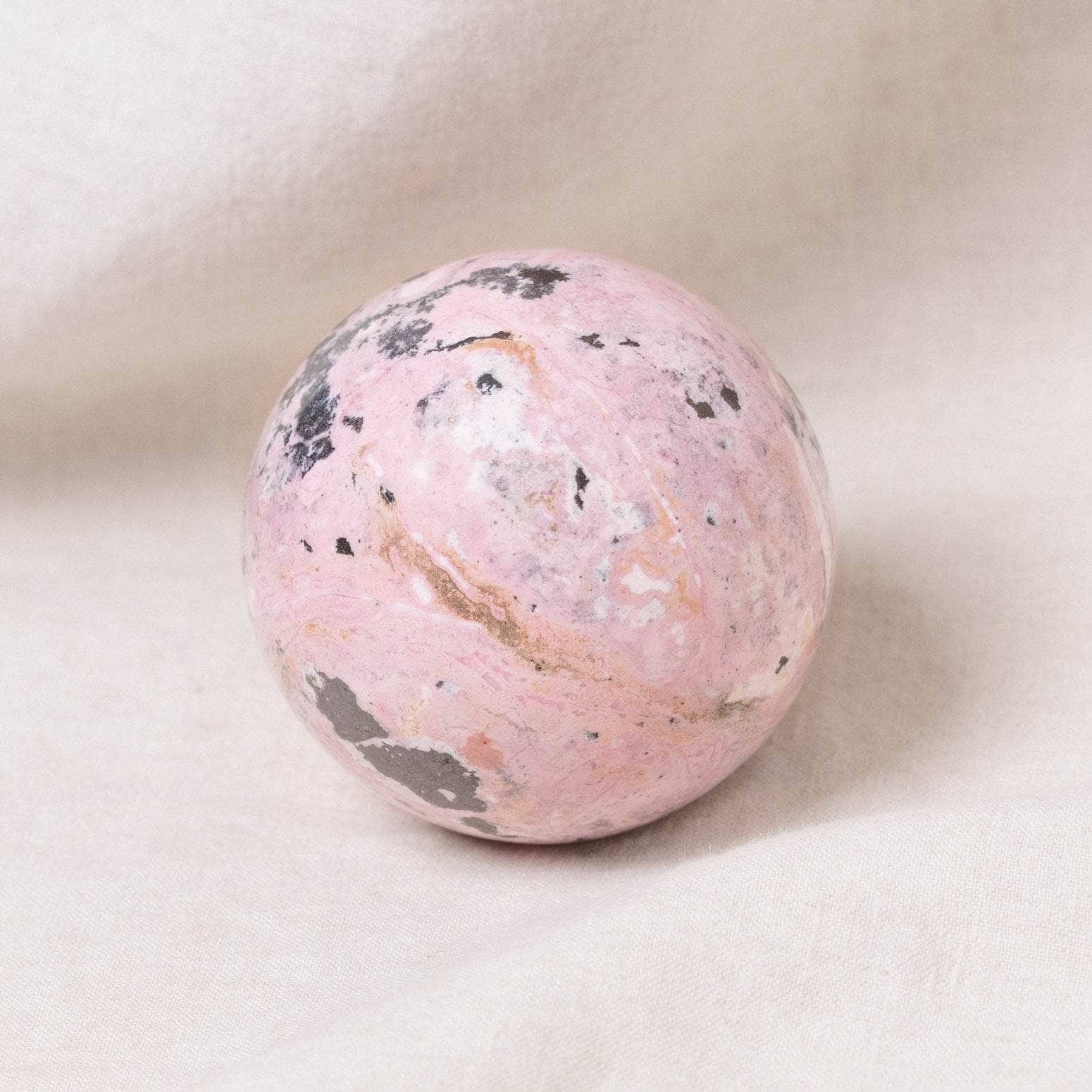 Studio-Session-7664 Peruvian Rhodonite Sphere with Tripod - AAA Premium Quality - Image 14