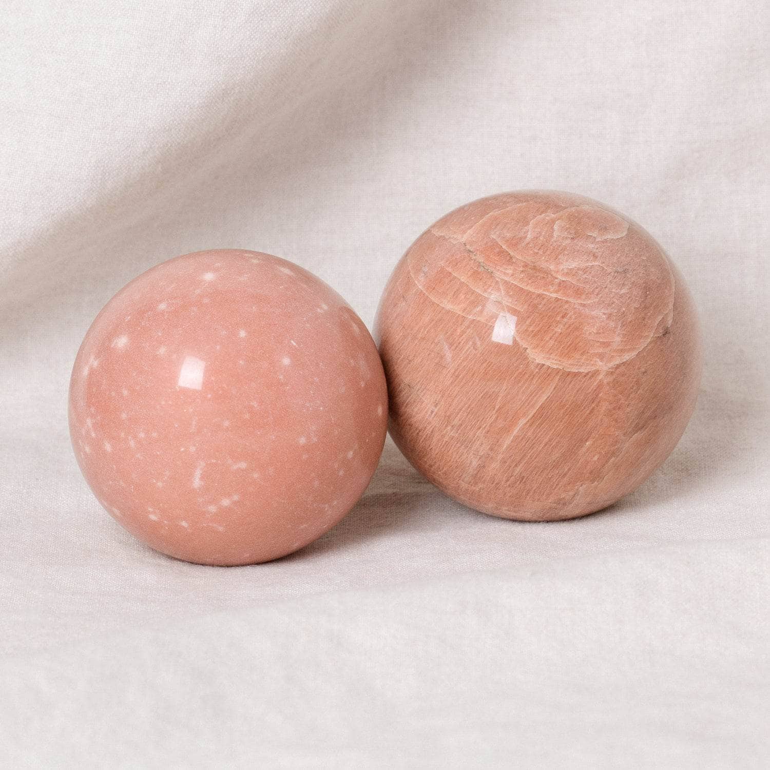 Studio-Session-8827 Peach Moonstone Spheres - AAA Premium Quality - Image 3