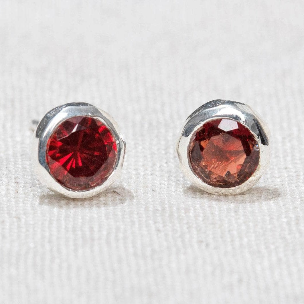 StudioSession-15331-1 Garnet Silver or Gold Stud Earrings - Image 1