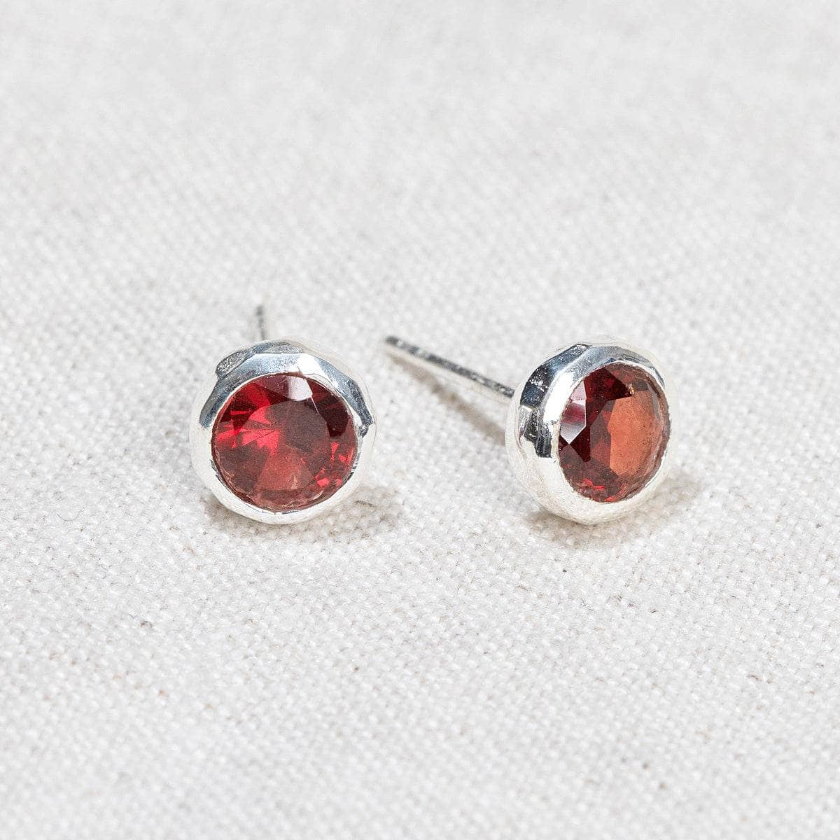 StudioSession-15333-1 Garnet Silver or Gold Stud Earrings - Image 2
