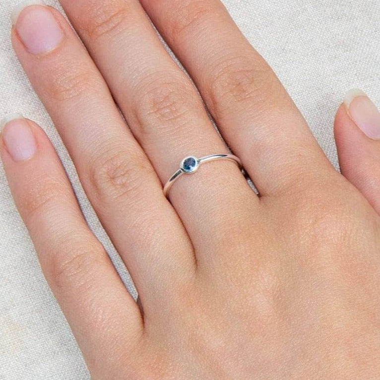 StudioSession-15398-1 Blue Sapphire Silver or Gold Ring - Image 2