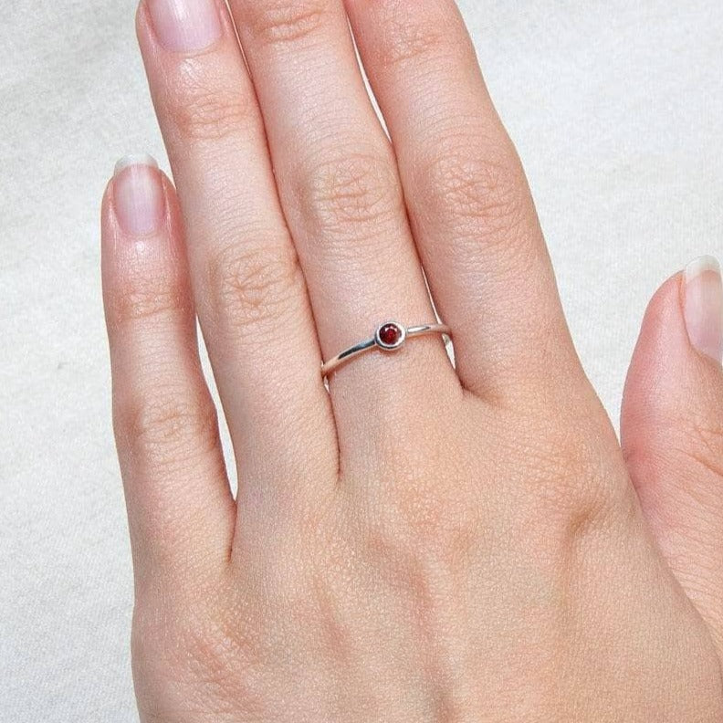 StudioSession-15406-1 Garnet Silver or Gold Ring - Image 4