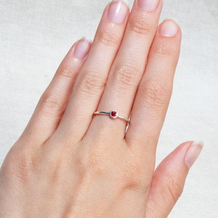 Garnet Silver or Gold Ring - Image 2