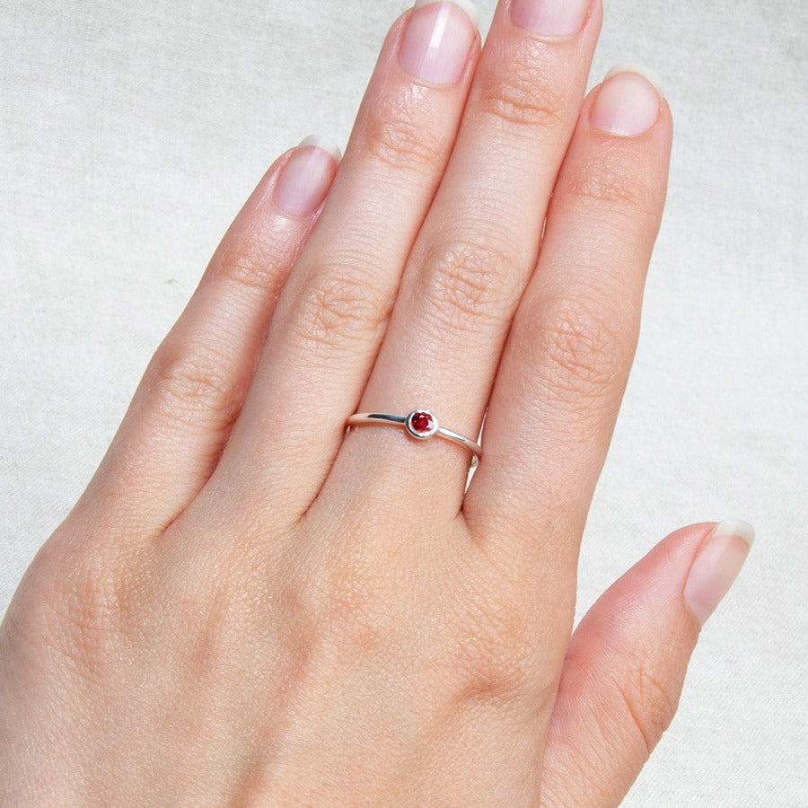 StudioSession-15407-1 Garnet Silver or Gold Ring - Image 2
