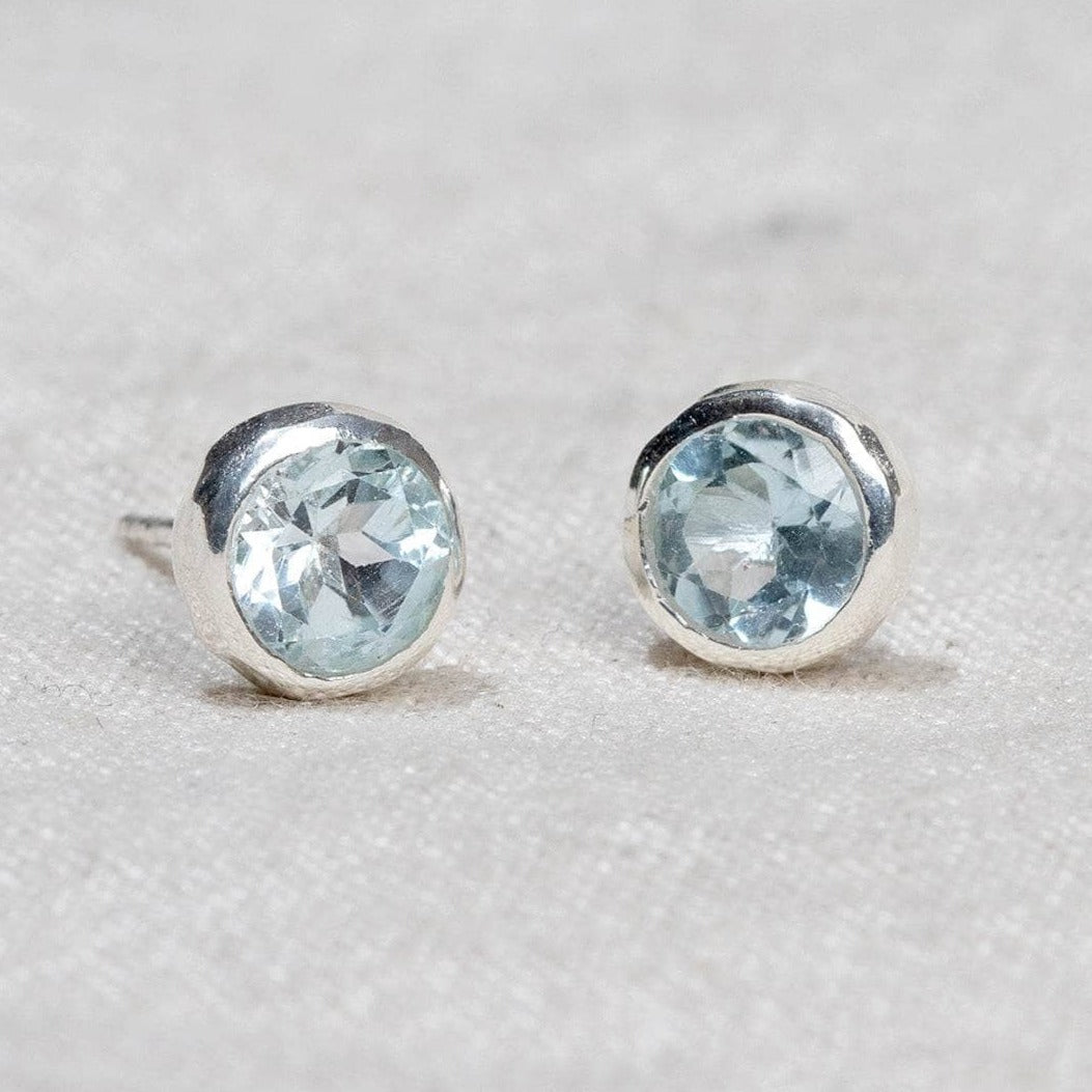 StudioSession-15480-1 Blue Topaz Silver or Gold Stud Earrings - Image 1