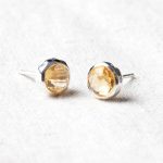 Citrine Silver or Gold Stud Earrings - Image 3