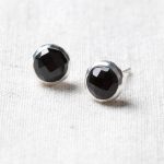 Black Tourmaline Silver or Gold Stud Earrings - Image 7