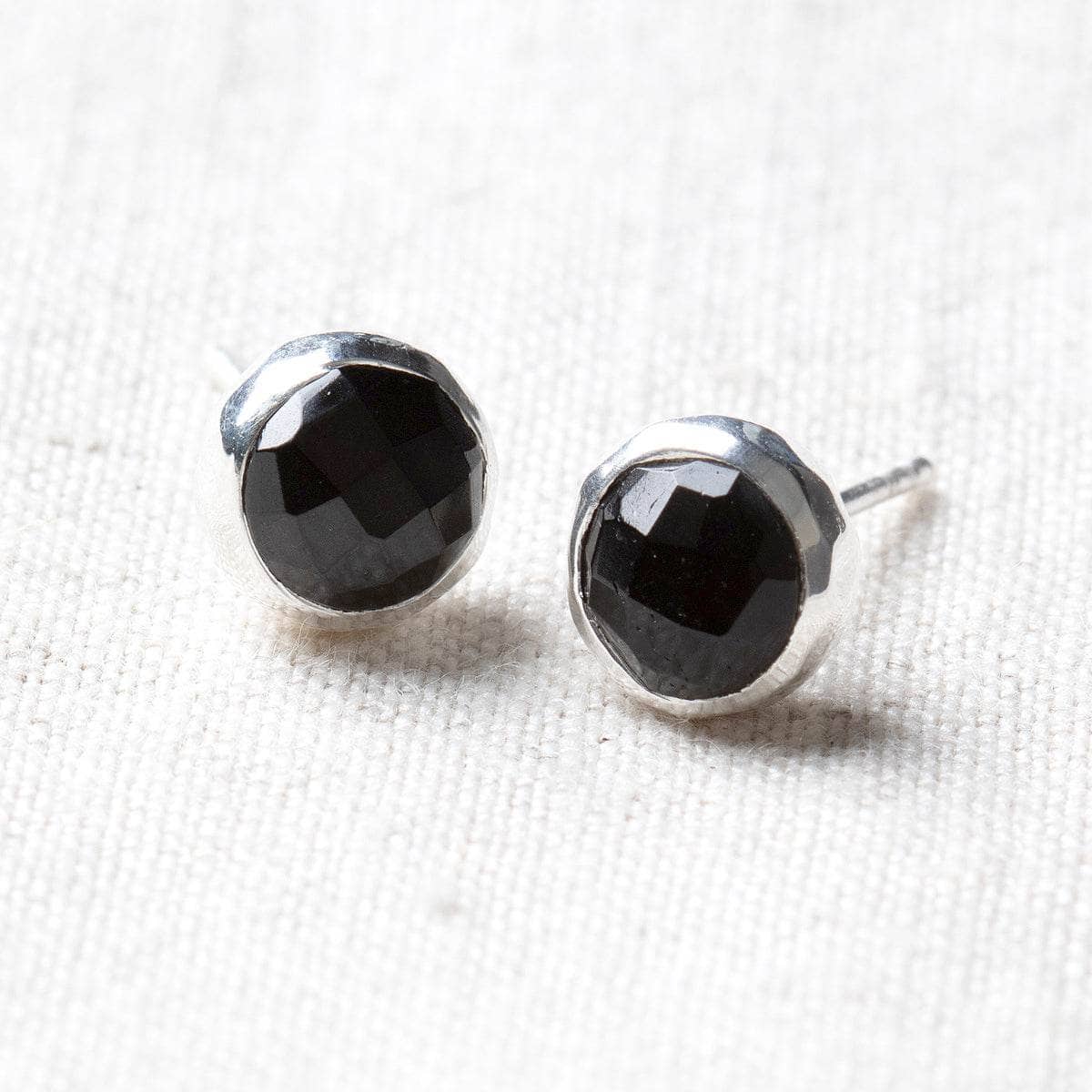StudioSession-17167-1 Black Tourmaline Silver or Gold Stud Earrings - Image 6