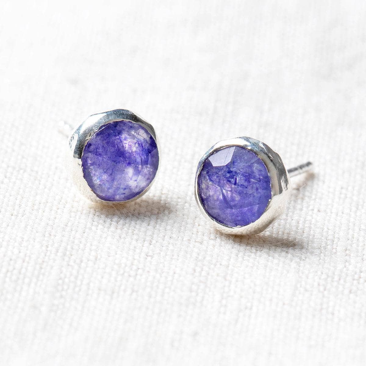 StudioSession-17174-1 Blue Sapphire Silver or Gold Stud Earrings - Image 4