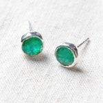 Emerald Silver or Gold Stud Earrings - Image 8