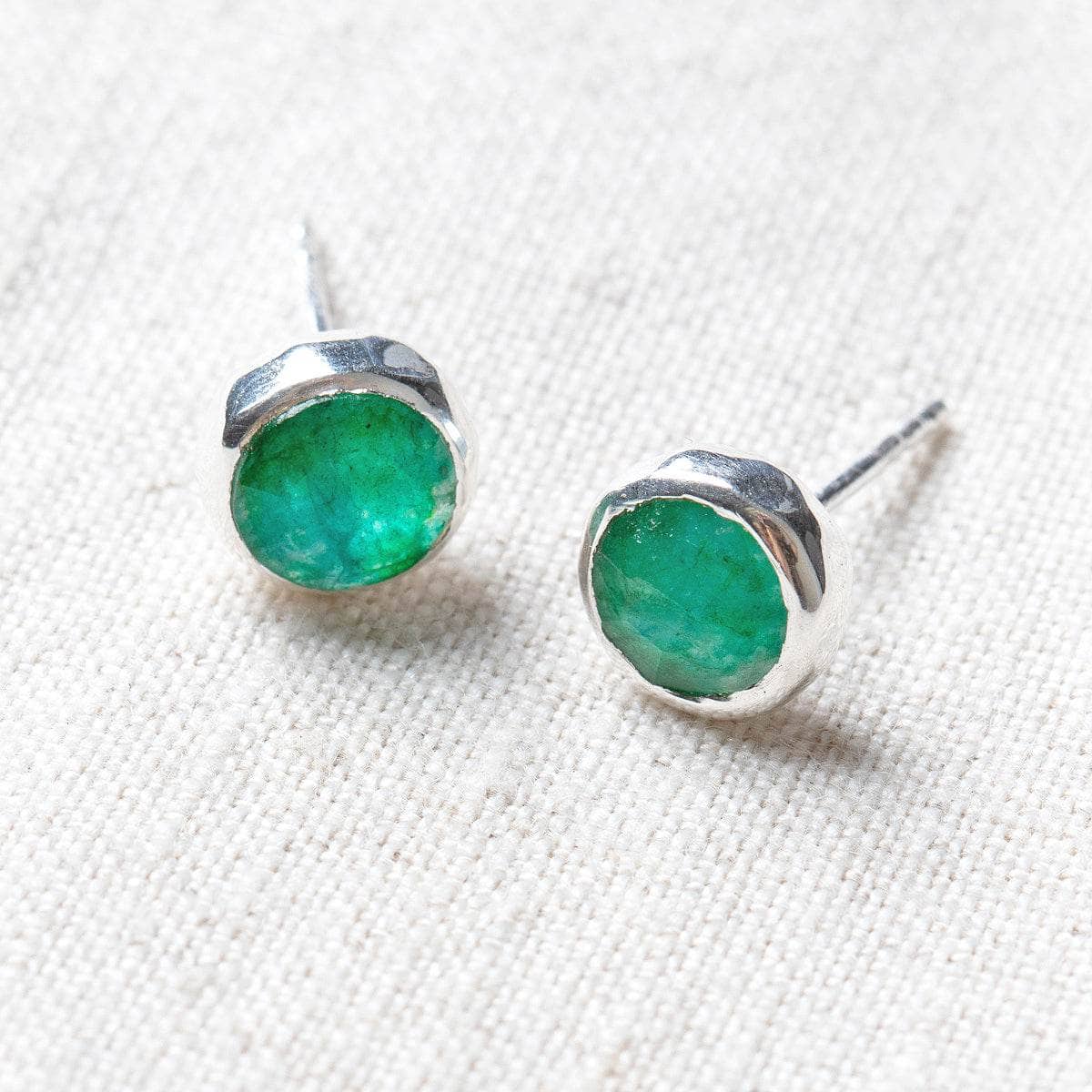 StudioSession-17182-1 Emerald Silver or Gold Stud Earrings - Image 8