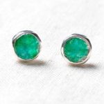 Emerald Silver or Gold Stud Earrings - Image 5
