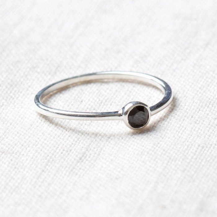 Black Tourmaline Silver, Gold or Rose Gold Ring - Image 14