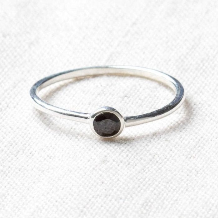 Black Tourmaline Silver, Gold or Rose Gold Ring - Image 11