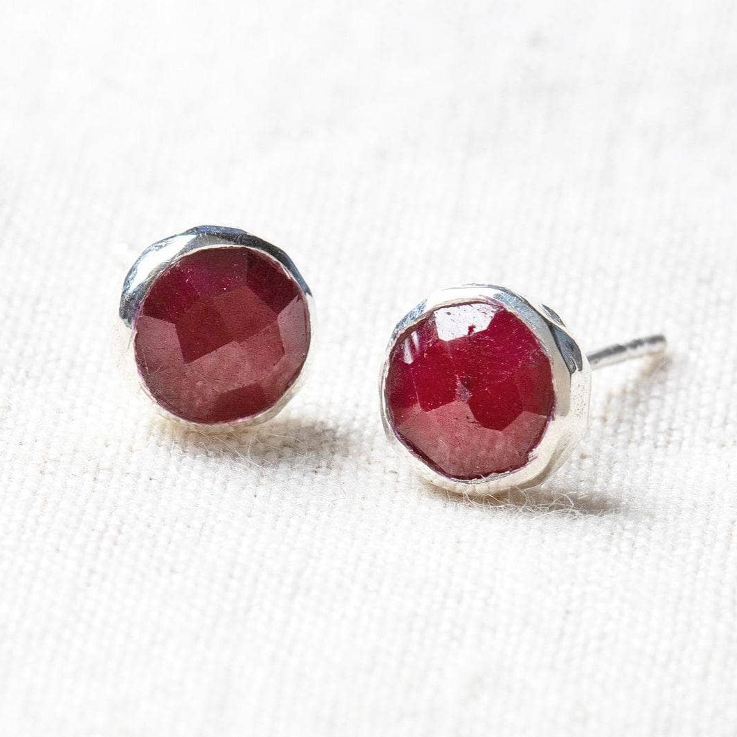 StudioSession-17223-1 Ruby Silver or Gold Stud Earrings - Image 2