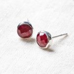 Ruby Silver or Gold Stud Earrings - Image 3