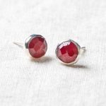 Ruby Silver or Gold Stud Earrings - Image 5