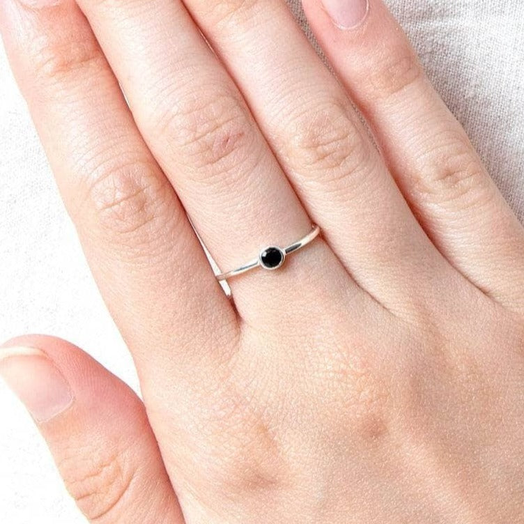 StudioSession-17330-1 Black Tourmaline Silver, Gold or Rose Gold Ring - Image 12